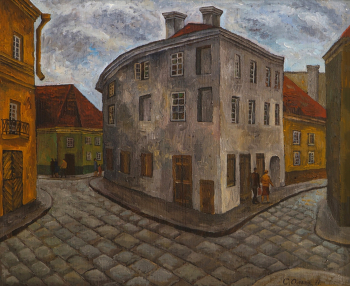 Слета Ольга Петровна. Старый город Вильнюс. Холст, масло. 49,6х60. 1977. Красноярский художественный музей имени В.И.Сурикова.