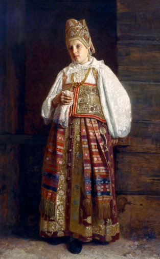 Седов Григорий Семёнович. Курская мещанка. Холст, масло. 107х67. 1871. Государственная Третьяковская галерея.
