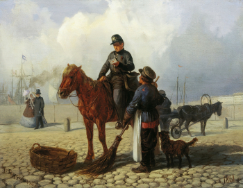 Грузинский Пётр Николаевич. Почтальон. Холст, масло. 25х32. 1861. Государственная Третьяковская галерея.