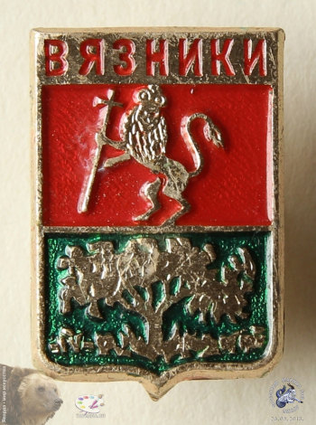 Значок `Вязники`. Щит-герб города