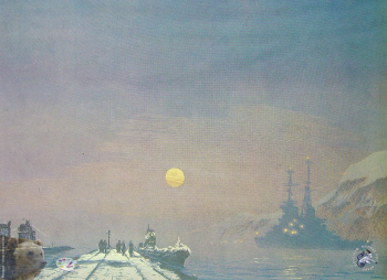 Бибиков Виктор Сергеевич. Будни Заполярья. Бумага, линогравюра. 43х58. 1965. Частное собрание.