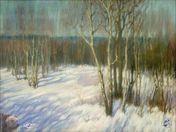Воробьёв Борис Петрович. Март. Бумага, пастель. 2002. Частное собрание.