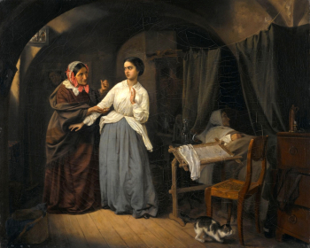 Шильдер Николай Густавович. Искушение. Холст, масло. 54х67. 1856. Государственная Третьяковская галерея.