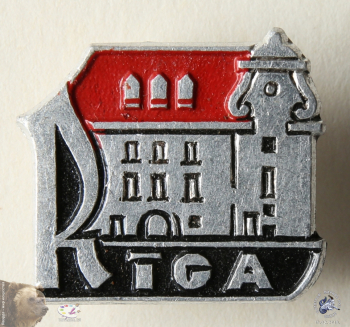 Значок `Riga`. Рига, дом с красной крышей