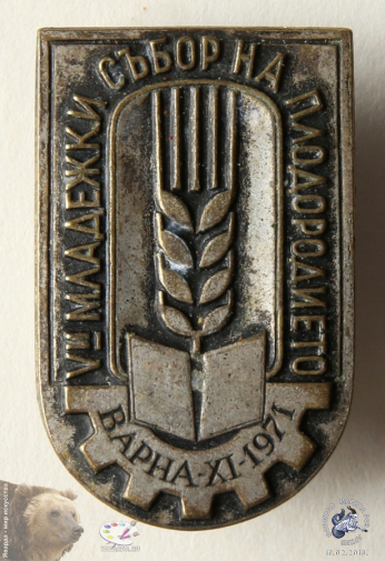 Значок `V-й Младежки събор на плодородието. Варна-XI-1971`