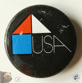 Значок `USA`. Выставка в СССР.