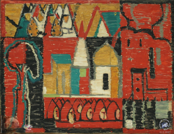 Воронкова Альбина Борисовна. Псков. Бумага, темпера. 1962. Авторское собрание.