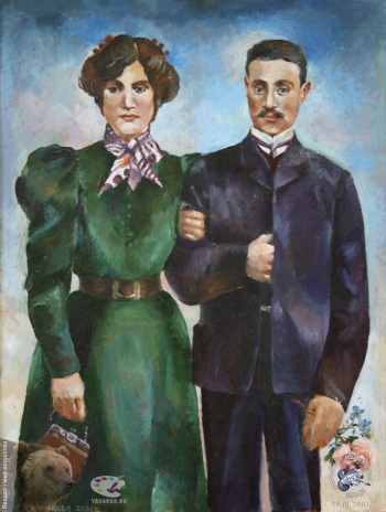 Воронкова Альбина Борисовна. Портрет дедушки и бабушки. Холст, масло. 2000. Авторское собрание.