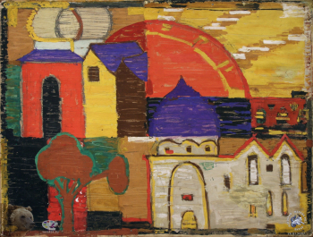 Воронкова Альбина Борисовна. Ярило Солнце. Бумага, темпера. 1962. Авторское собрание.