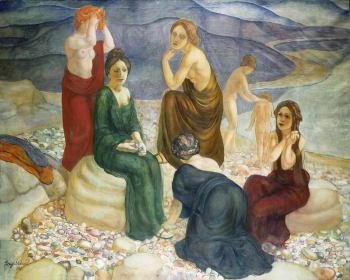 Петров-Водкин Кузьма Сергеевич. Берег. Холст, масло. 49х37. 1908. Государственный Русский музей.
