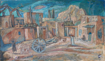 Елизарова Марианна Юсуфовна. Хива. Ичан-Кала. Картон, масло. 70х115. 1985. Собрание семьи художницы.