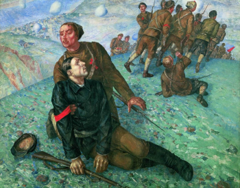 Петров-Водкин Кузьма Сергеевич. Смерть комиссара. Холст, масло. 196х248. 1928. Государственный Русский музей.