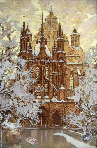 Бурдыкин Николай Евгеньевич. Костёл св. Анны в Вильнюсе. Холст, масло. 40х60. 2002. Частное собрание.