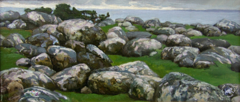 Бурдыкин Николай Евгеньевич. Соловецкие камни. Холст, масло. 2001. Частное собрание.