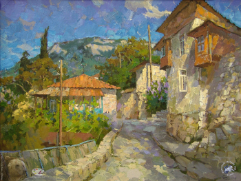 Бурдыкин Николай Евгеньевич. Улочка в Гурзуфе. Холст, масло. 2006. Частное собрание.