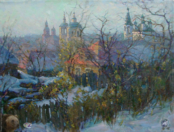 Простяков Алексей Семёнович. Весенний мотив. Холст, масло. 2001. Собрание семьи художника.