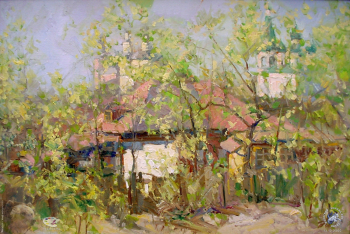 Простяков Алексей Семёнович. Весна в Серпухове. Холст, масло. 40х60. 2000. Собрание семьи художника.