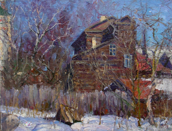Простяков Алексей Семёнович. Дом священника. Холст, масло. 1998. Собрание семьи художника.
