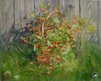 Простяков Алексей Семёнович. Земляничка. Холст, масло. 2000. Собрание семьи художника.