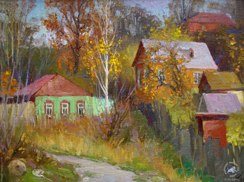 Простяков Алексей Семёнович. Осень в Серпухове. Холст, масло. 2001. Собрание семьи художника.