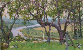 Простяков Алексей Семёнович. Река. Холст, масло. 2001. Собрание семьи художника.
