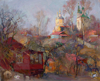 Простяков Алексей Семёнович. Серпухов. Холст, масло. 1997. Собрание семьи художника.