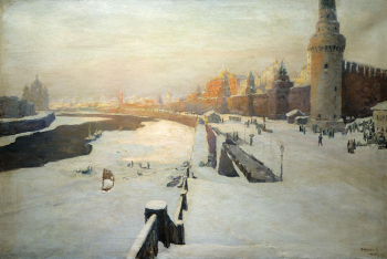 Калмыков Иван Леонидович. Зимняя Москва. Вид на Кремль. Холст, масло. 91х125. 1900-е. Государственный центральный музей музыкальной культуры имени М.И.Глинки.