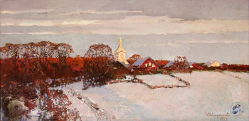 Карапаев Юрий Васильевич. Гаснет луч. Холст, масло. 67х37. 2005. Авторское собрание.