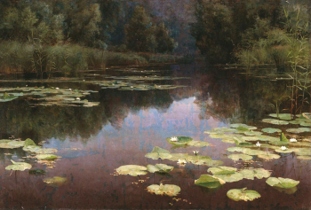 Холодовский Михаил Иванович. Река с кувшинками. Холст, масло. 109х164. Музей изобразительных искусств имени Шалвы Амиранашвили.
