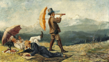 Ярослав Вешин. Англичане в Альпах. Холст, масло. 64х110. 1882. Частная коллекция.