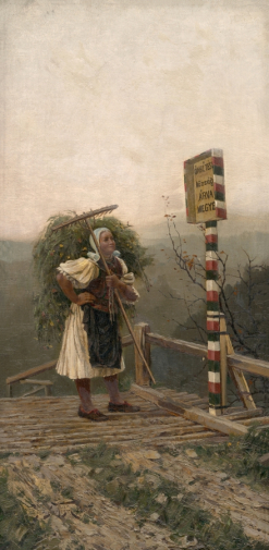 Ярослав Вешин. Как называется наша деревня. Холст, масло. 57х29. 1881. Словацкая национальная галерея.