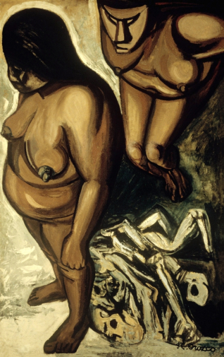Хосе Клементе Ороско. Индейские женщины. Мазонит, пироксилин. 193,5х122. 1947. Национальный художественный музей (Мехико).