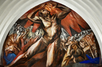 Хосе Клементе Ороско. Прометей. Роспись. 1930. Помона-колледж. Клермонт, США.
