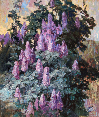 Карапаев Юрий Васильевич. Сирень цветёт. Холст, масло. 103х86. 2006. Авторское собрание.