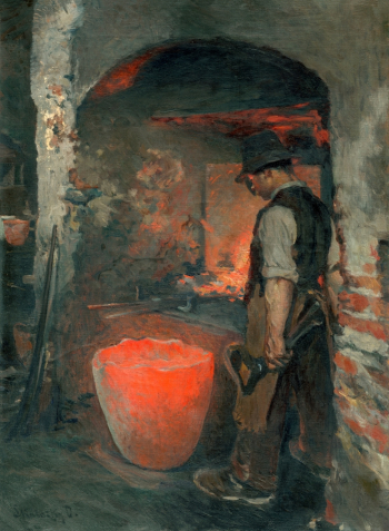 Доминик (Доменико) Скутецкий. Кузница. Холст, масло. 64,7х47. 1880. Словацкая национальная галерея.