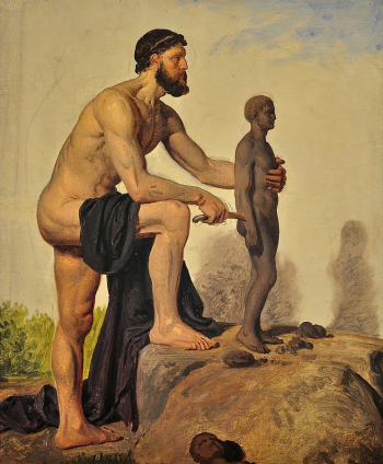Константин Хансен. Прометей создаёт людей. Холст, масло. 1845. Частная коллекция.