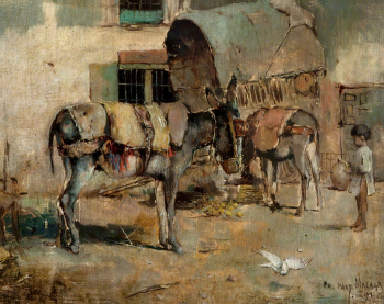 Филипп Пави. Уличная сцена в Малаге. Холст, масло. 1891. Замок Броди (Шотландия).