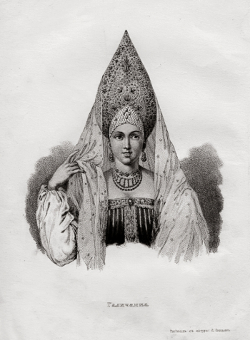 Свиньин (Тугой) Павел Петрович. Галичанка. Бумага, литография. 25,3х16,8. 19 век. Красноярский краевой краеведческий музей.
