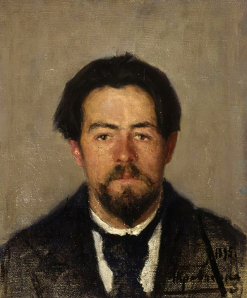 Кравченко Николай Иванович. Портрет А.П.Чехова. Холст, масло. 51х43. 1895. Литературный музей (Санкт-Петербург).