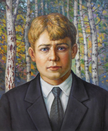 Курлов Степан Яковлевич. Портрет Сергея Есенина. Холст, масло. 77х64. 1992. Краеведческий музей Убинского района.