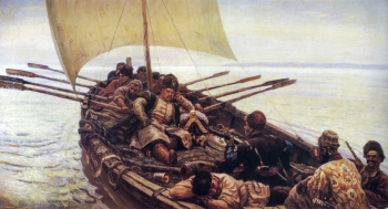 Суриков Василий Иванович. Степан Разин. Холст, масло. 318х600. 1906. Государственный Русский музей.
