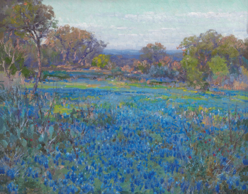 Джулиан Ондердонк. Облачный день, поле люпинов. Картон, масло. 1919-1920. Исторический музей Панхандл-Плейн.