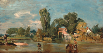 Джон Констебл. Флэтфорд Милл. Доска, масло. 16х29,4. 1810-1811. Йельский центр британского искусства.