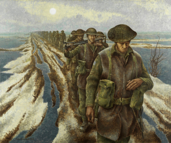 Алекс Колвилл. Пехота, близ Неймегена, Голландия. Холст, масло. 101,6х121,9. 1946. Канадский военный музей.