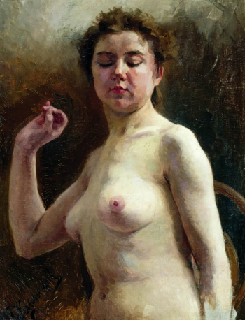 Куликов Иван Семёнович. Первая натурщица. Холст, масло. 1896. Дом-музей И.С.Куликова (Муром).