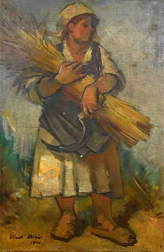Владимир Бекич. Жница. Холст, масло. 84х54. 1948. Частная коллекция.