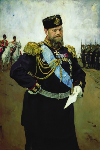 Серов Валентин Александрович. Портрет Александра III с рапортом в руках. Холст, масло. 160х107. 1900. Государственный Русский музей.