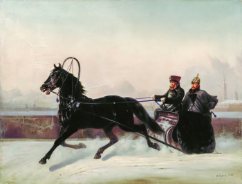 Сверчков Николай Егорович. Николай I в санях. Холст, масло. 1895. Дальневосточный художественный музей.