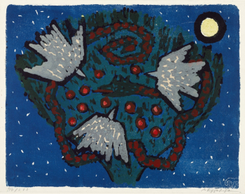 Лазарь Вуяклия. Композиция. Бумага, литография. 37,5х47,9. 1955. Музей современного искусства (Нью-Йорк).