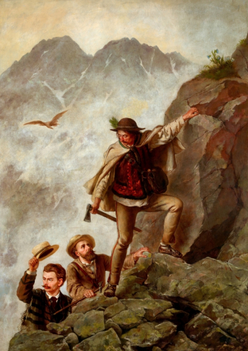 Валери Элиаш-Радзиковский. Гид и туристы в Татрах. Холст, масло. 191х137. 1878. Национальный музей (Краков).
